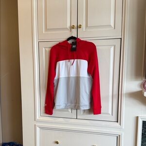 Under Armour Red and White Pullover